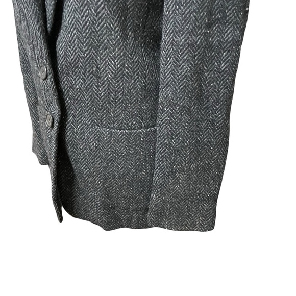 Lauren Ralph Lauren Wool Herringbone Blazer Gray Black Tweed Jacket Women’s 4P - Picture 7 of 13